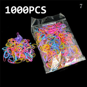 1000pcs Mixed Colors Rubber Bands Small Circle Strong Elastic Rubber Band Girls Hair Rope Stationery Holder Band Office Supplies