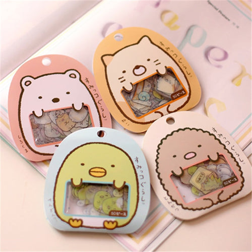 50 Pcs/lot(1 Bag) Diy Cute Cartoon Kawaii Pvc Stickers Lovely Cat Bear Sticker For Diary Decoration Free Shipping